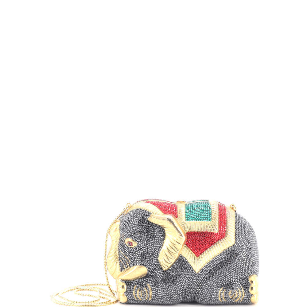 Judith Leiber Small Elephant Minaudiere Crystal